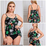 SIMPLE PRINTED SPLIT BIKINI SWIMSUIT_CWMW0229