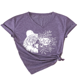 Trendy V-Neck Short Sleeve Shirt For Women