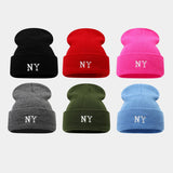 Ny Embroidery Knit Beanie Winter Warm Hat_Cwah04695