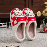 CHRISTMAS PLAID SANTA CLAUS COTTON SLIPPERS_CWMM3056
