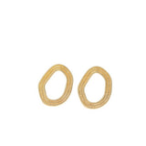 Unique Copper Circle Chain Hoop Stud Earrings