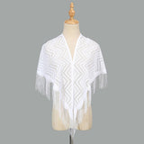 SUMMER WAISTCOAT HOLLOW TASSEL TRIANGLE SHAWL_CWMM1997