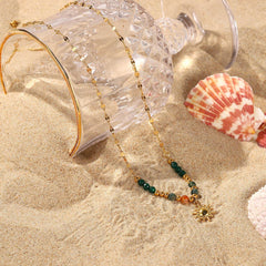 NEW FASHIONABLE NATURAL STONE PENDANT NECKLACE_CWAJE1418