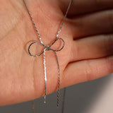 Vintage Titanium Steel Bow Necklace_Cwmm5344