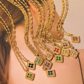 STAINLESS STEEL DECEMBER BIRTHSTONE NECKLACE_CWMM3920