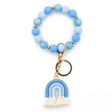 RAINBOW TASSEL KEYCHAIN WITH COLORFUL BEAD BRACELET_CWAB5071