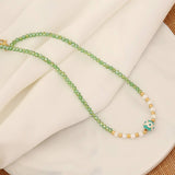 FASHION SUNFLOWER NATURAL STONE NECKLACE_CWAJE0634