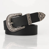 CLASSIC VINTAGE BUCKLE BELT WITH EMBOSSED_CWABE0388