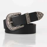 CLASSIC VINTAGE BUCKLE BELT WITH EMBOSSED_CWABE0388
