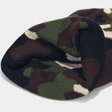 CAMOUFLAGE JACQUARD ROLLED BRIM BEANIE KNITTED HAT_CWAH2078