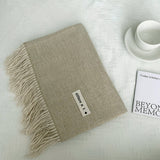 COLORBLOCK TASSEL SCARF THICK WRAP FOR STUDENTS_CWASC2281