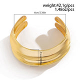 HIGH GRADE METAL IRREGULAR GLOSSY OPEN BRACELET_CWMM3111