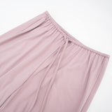 V-Neck Fitted Cardigan Lace-Up Wide-Leg Pant Set