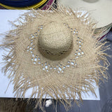 SUMMER LITERARY FUR EDGED SUN HAT_CWAH3396