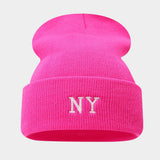 Ny Embroidery Knit Beanie Winter Warm Hat_Cwah04695