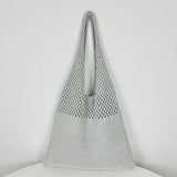 Cwab4568_Hollow Knit Large Capacity Shoulder Tote Bag
