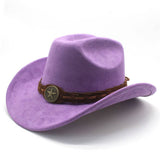 FAUX SUEDE FELT COWBOY HAT MENS CLASSIC FEDORA_CWAH2510