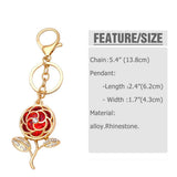 ROSE KEYCHAIN SPARKLING FLOWER KEYRING_CWAJE0957