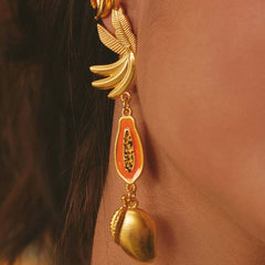Tropical Fruit Earrings Stainless Steel Elegant