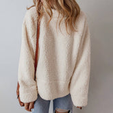 Solid Drop Shoulder Fleece Turtleneck Hoodie