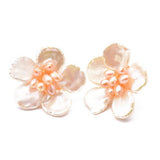 NEW HIGH END RETRO SWEET FLOWER PEARL EARRINGS_CWAJE3780