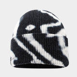 Tie Dye Knit Beanie Women Street Style Winter_Cwah04733