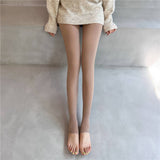 Winter Nude Sheer Leggings Glossy Bare-Leg Look_Cwmm8972