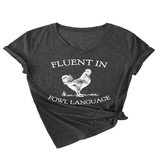 Wome Casual Tee With Chicken Joke Print_Cwtts1479