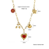 FASHION STEEL NECKLACE WITH CRAB HEART CHARM_CWMM8853