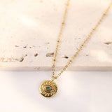 EVIL EYE STAINLESS STEEL GOLD PLATED NECKLACE_CWMM3827
