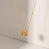 Versatile 18K Round Zirconia Necklace_Cwaha0905
