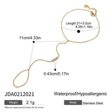 Trendy Triple Zircon Ring Anklet, 18K Gold Steel