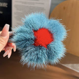 AUTUMN WINTER PLUSH HAIR CLAW FLORAL DUCKBILL CLIP_CWAHA3306
