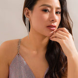 FRENCH STYLE TASSEL RHINESTONE EARRINGS_CWAJE1140