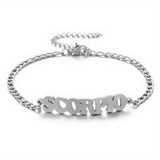 NEW STAINLESS STEEL ZODIAC PENDANT BRACELET_CWMM2716