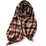 RED PLAID WINTER SCARF THICK WARM SHAWL WRAP_CWASC0175