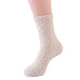 Women Home Solid Color Coral Velvet Socks_Cwms0330