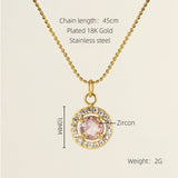 STAINLESS STEEL ZIRCON HEART PENDANT NECKLACE_CWAJE0682