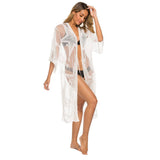 MESH SUN PROTECTION LACE BEACH SWIMSUIT COVER UP_CWMW0686
