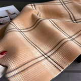 Elegant Plaid Feel Soft Winter Tassel Scarf_Cwasc03241
