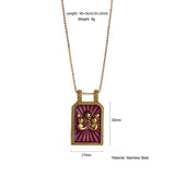 Vintage Square Zodiac Necklace With Enamel_Cwmm8840