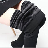 PLUS SIZE FLEECE THERMAL STIRRUP LEGGINGS WINTER_CWMM8966