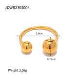 18K GOLD PLATE STAINLESS STEEL BALL RINGS_CWAJE0623