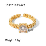 Zircon Inlay Rings Adjustable Titani Steel Rings_Cwaje1238