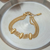 ELEGANT 18K GOLD LAYERED CHAIN BRACELET NO FADE_CWAJE4740