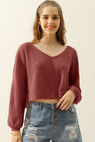 Women V Neck Loose Long Sleeve Blouse_Cwttl1430