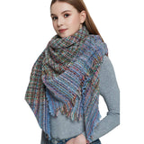 PLAID CIRCLE SCARF FALL WINTER WOVEN WRAP_CWASC0156