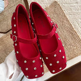 RHINESTONE FLAT MARY JANES FOR WORK STYLE_CWSHF0165