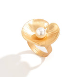 MINIMALIST ELASTIC ADJUSTMENT FLOWER ALLOY RING_CWMM3228
