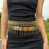 LAYERED GOLD LEAF TASSEL HANFU WAIST CHAIN_CWMM6416